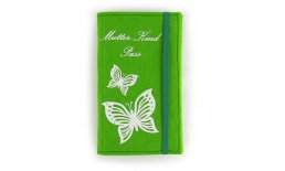 Mutter Kind Pass Hülle grün weiß Mutter Kind Pass Hülle Grün Schmetterlinge